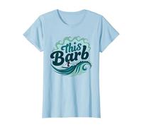 Ce Barb : Surfer Girl Ocean Wave Retro T-Shirt, Femme, Bleu Céleste, XL
