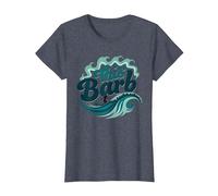 Ce Barb : Surfer Girl Ocean Wave Retro T-Shirt, Femme, Bleu Chiné, XS