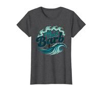 Ce Barb : Surfer Girl Ocean Wave Retro T-Shirt, Femme, Chiné Foncé, M
