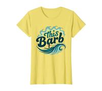 Ce Barb : Surfer Girl Ocean Wave Retro T-Shirt, Femme, Citron, L