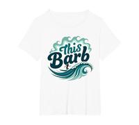 Ce Barb : Surfer Girl Ocean Wave Retro T-Shirt, Femme Grandes Tailles, Blanc, 3X