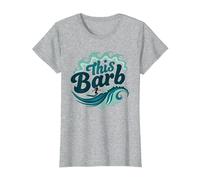 Ce Barb : Surfer Girl Ocean Wave Retro T-Shirt, Femme, Gris Chiné, XL