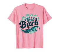 Ce Barb : Surfer Girl Ocean Wave Retro T-Shirt, Homme, Rose, S