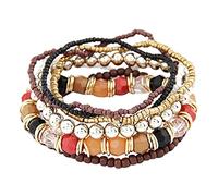 Ce bracelet de perles colorées est idéal pour les amis, les sœurs et les filles. Laissez le bracelet témoigner de vos boucles d'oreilles créoles de 100 mm, One Size, Métal