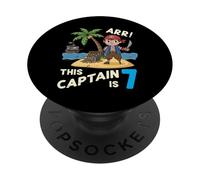 Ce Capitaine est Un Pirate de 7e Anniversaire, garçon et Enfant PopSockets PopGrip Adhésif
