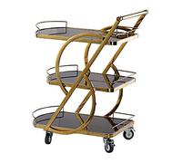 Ce Chariot de Cuisine à 3 Niveaux avec roulettes et casier à vin est Un Chariot de Service Polyvalent pouvant Servir de desserte, de Bar, de Buffet ou de Chariot de Coiffure. Idéal pour la c
