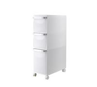 Ce Chariot Mobile Mince de 8,6 Pouces pour Salle de Bain, avec tiroirs Transparents et Rangement d'angle sans Outil, est idéal pour Les Petits espaces, la Cuisine et la Salle de Bain (3e éta