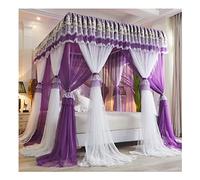 Ce Ciel de lit en Dentelle de Style Princesse, avec moustiquaire/Rideau de lit allant du Sol au Plafond et Support en Acier Inoxydable, est Facile à Installer (Couleur : A8, Taille : 180x220