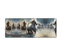 Ce clavier et tapis de souris chevaux qui courent sauvage dans la rivière, 30,5 x 80 cm, est conçu pour les ordinateurs, les consoles, les bureaux, et est également adapté pour les jeux et les études.