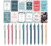 Ce coffret cadeau de motivation de 12 pièces, orné de citations inspirantes, comprend 12 petit carnets et 12 stylos à bille, sont des cadeaux pourles collègues, les camarades de classe, les étudiants