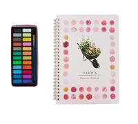 Ce coffret complet de peinture à l'aquarelle comprend un cahier à spirale idéal pour les débutants, avec 12 motifs prédéfinis et 24 couleurs. Le papier est épais et résistant à la (Pot de fleurs)