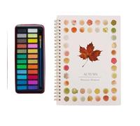 Ce coffret complet de peinture à l'aquarelle comprend un cahier à spirale idéal pour les débutants, avec 12 motifs prédéfinis et 24 couleurs. Le papier est épais et résistant à la (Feuille d’érable)