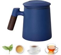 Ce coffret trois pièces avec infuseur à thé en céramique est doté d'une poignée en bois résistante aux brûlures et d'une tasse, idéale pour la maison ou le bureau. Idéal pour un cadeau précieux.