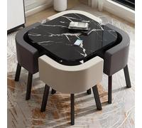 Ce comptoir d'accueil, Cette Table de négociation, Cette Table à Manger carrée et cet Ensemble de 4 chaises, Meuble pour Salon, séjour (Gris A)