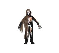 Ce déguisement de mort vivant se compose d'une combinaison imprimé squelette ainsi que du masque assorti. Une veste déchiré avec capuche viendra superbement compléter ce costume. marron G