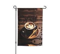 Ce délicieux drapeau de jardin imprimé café en forme de cœur est la bienvenue aux invités dans votre maison avec unique. Parfait pour n'importe quelle terrasse, patio, porche ou véranda et fait de