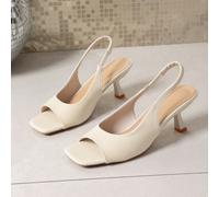 Ce dernier style estival de sandales à talons hauts à bout ouvert et à bride arrière de conception blanche est un excellent choix pour les sorties quotidiennes, les achats et les activités de fête pou