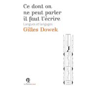 Ce dont on ne peut parler il faut l'écrire: Langues et langages