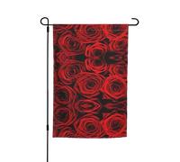 Ce drapeau de jardin à imprimé de roses rouges est la bienvenue aux invités dans votre maison avec un style unique. Parfait pour toute terrasse, patio, porche ou véranda et fait de charmantes