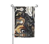 Ce drapeau de jardin abstrait à encre marbrée est la bienvenue aux invités dans votre maison avec un caractère unique. Parfait pour n'importe quelle terrasse, patio, porche ou véranda et fait de