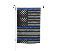 Ce drapeau de jardin américain à ligne bleue est la bienvenue aux invités dans votre maison avec un style unique. Parfait pour n'importe quelle terrasse, patio, porche ou véranda et fait de charmantes