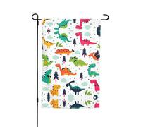 Ce drapeau de jardin coloré à imprimé dinosaures 1 est la bienvenue aux invités dans votre maison avec un style unique. Parfait pour n'importe quelle terrasse, patio, porche ou véranda et fait de