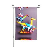 Ce drapeau de jardin en papier multicolore origami est la bienvenue aux invités dans votre maison avec unique. Parfait pour n'importe quelle terrasse, patio, porche ou véranda et faites de charmantes