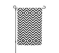Ce drapeau de jardin imprimé à rayures en zigzag est la bienvenue aux invités dans votre maison avec unique. Parfait pour n'importe quelle terrasse, patio, porche ou véranda et faites de charmantes