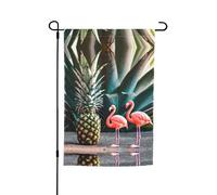 Ce drapeau de jardin imprimé ananas flamant rose est la bienvenue aux invités dans votre maison avec un style unique. Parfait pour n'importe quelle terrasse, patio, porche ou véranda et fait de