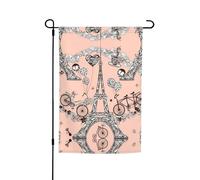 Ce drapeau de jardin imprimé ballon café vélo est la bienvenue aux invités dans votre maison avec unique. Parfait pour n'importe quelle terrasse, patio, porche ou véranda et fait de charmantes