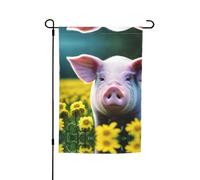 Ce drapeau de jardin imprimé cochon fleur de viol est la bienvenue aux invités dans votre maison avec un style unique. Parfait pour n'importe quelle terrasse, patio, porche ou véranda et fait de