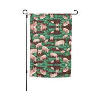 Ce drapeau de jardin imprimé cochons dans la ferme est la bienvenue aux invités dans votre maison avec un style unique. Parfait pour n'importe quelle terrasse, patio, porche ou véranda et fait de