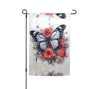 Ce drapeau de jardin imprimé fleur et papillon est la bienvenue aux invités dans votre maison avec un style unique. Parfait pour n'importe quelle terrasse, patio, porche ou véranda et fait de