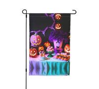 Ce drapeau de jardin imprimé Halloween Carnaval est la bienvenue aux invités dans votre maison avec un style unique. Parfait pour n'importe quelle terrasse, patio, porche ou véranda et fait de