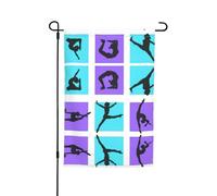 Ce drapeau de jardin imprimé jeu de gymnastique est la bienvenue aux invités dans votre maison avec unique. Parfait pour n'importe quelle terrasse, patio, porche ou véranda et fait de charmantes