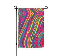 Ce drapeau de jardin imprimé lignes arc-en-ciel est la bienvenue aux invités dans votre maison avec un style unique. Parfait pour n'importe quelle terrasse, patio, porche ou véranda et fait de