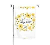 Ce drapeau de jardin imprimé marguerite sauvage est la bienvenue aux invités dans votre maison avec un style unique. Parfait pour toute terrasse, patio, porche ou véranda et fait de charmantes