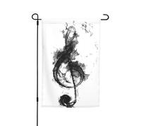 Ce drapeau de jardin imprimé musique fumée noire est la bienvenue aux invités dans votre maison avec un style unique. Parfait pour toute terrasse, patio, porche ou véranda et fait de charmantes