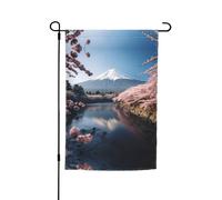 Ce drapeau de jardin imprimé paysage du mont Fuji du Japon est la bienvenue aux invités dans votre maison avec un style unique. Parfait pour toute terrasse, patio, porche ou véranda et faites de