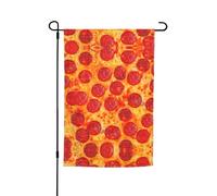 Ce drapeau de jardin imprimé pizza pepperoni en 3D est la bienvenue aux invités dans votre maison avec un style unique. Parfait pour n'importe quelle terrasse, patio, porche ou véranda et fait de