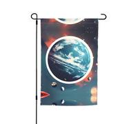 Ce drapeau de jardin imprimé planète spatiale est la bienvenue aux invités dans votre maison avec un style unique. Parfait pour n'importe quelle terrasse, patio, porche ou véranda et fait de