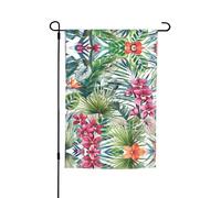 Ce drapeau de jardin imprimé plantes tropicales est la bienvenue aux invités dans votre maison avec un style unique. Parfait pour toute terrasse, patio, porche ou véranda et fait de charmantes