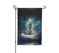Ce drapeau de jardin imprimé sapin de Noël est la bienvenue aux invités dans votre maison avec un style unique. Parfait pour n'importe quelle terrasse, patio, porche ou véranda et fait de charmantes