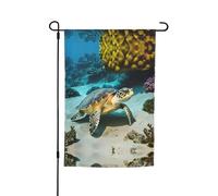 Ce drapeau de jardin imprimé tortue de mer est la bienvenue aux invités dans votre maison avec un style unique. Parfait pour n'importe quelle terrasse, patio, porche ou véranda et fait de charmantes