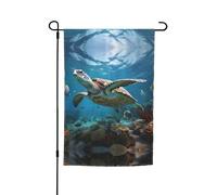 Ce drapeau de jardin imprimé tortues de mer est la bienvenue aux invités dans votre maison avec un style unique. Parfait pour n'importe quelle terrasse, patio, porche ou véranda et fait de charmantes