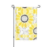 Ce drapeau de jardin imprimé tournesols abstraits est la bienvenue aux invités dans votre maison avec unique. Parfait pour n'importe quelle terrasse, patio, porche ou véranda et fait de charmantes