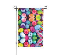 Ce drapeau de jardin imprimé œufs de Pâques est la bienvenue aux invités dans votre maison avec un style unique. Parfait pour n'importe quelle terrasse, patio, porche ou véranda et fait de charmantes