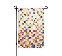 Ce drapeau de jardin triangulaire à imprimé géométrique est la bienvenue aux invités dans votre maison avec un style unique. Parfait pour n'importe quelle terrasse, patio, porche ou véranda et fait de