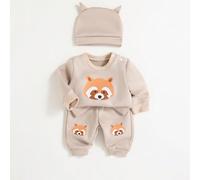Ce ensemble pour nouveau-né garçon comprend un Top et un pantalon, conçu avec un motif adorable de raton laveur de dessin animé, fabriqué avec des tissus de qualité et un design réfléchi pour offrir c