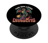 Ce garçon Aime Dragons Boys Dragon PopSockets PopGrip Adhésif